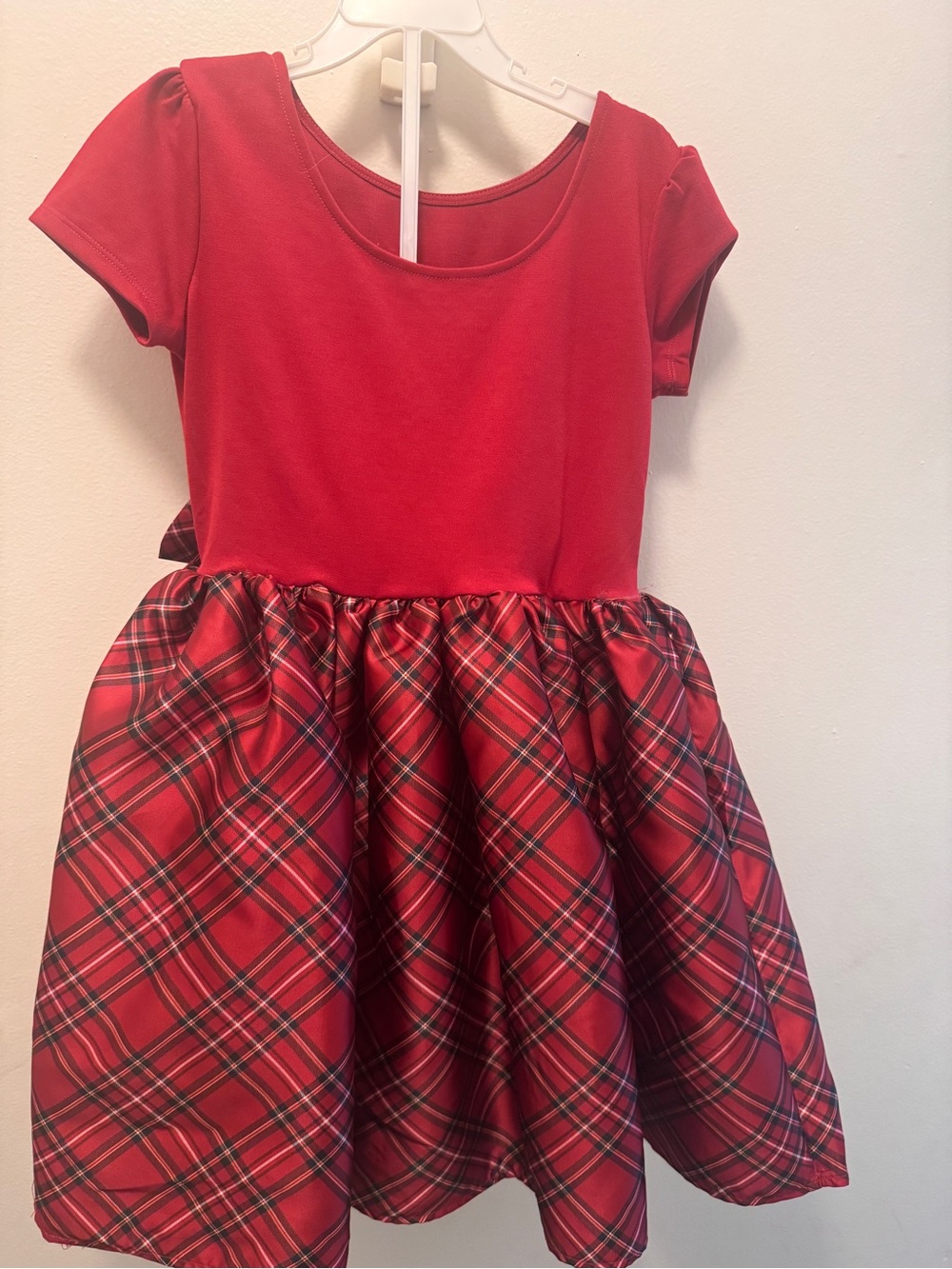 Girls' Red Plaid Holiday Dress
